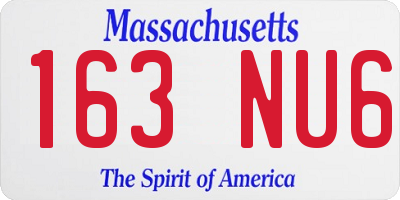 MA license plate 163NU6