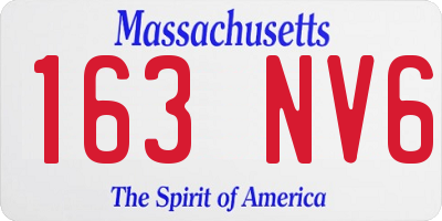 MA license plate 163NV6