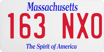 MA license plate 163NX0
