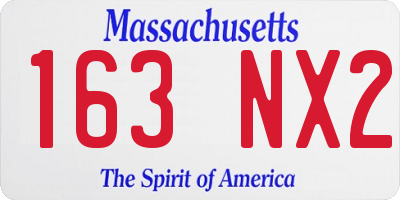 MA license plate 163NX2