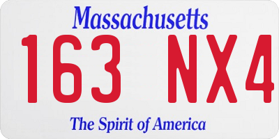 MA license plate 163NX4