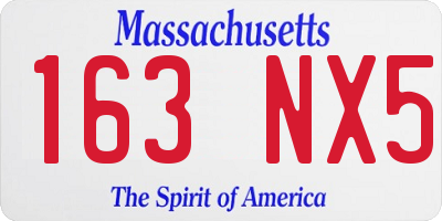 MA license plate 163NX5