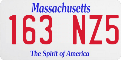 MA license plate 163NZ5