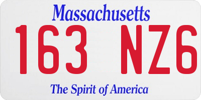 MA license plate 163NZ6