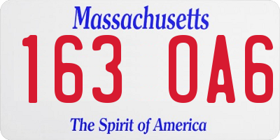 MA license plate 163OA6