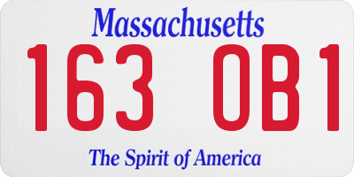 MA license plate 163OB1