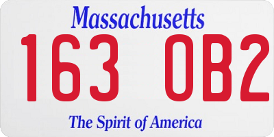 MA license plate 163OB2