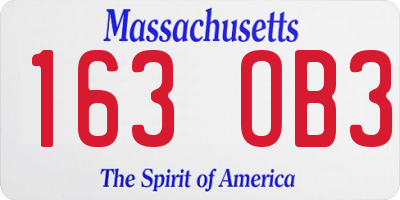 MA license plate 163OB3