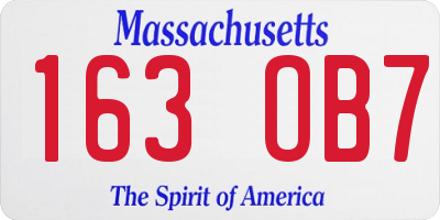 MA license plate 163OB7