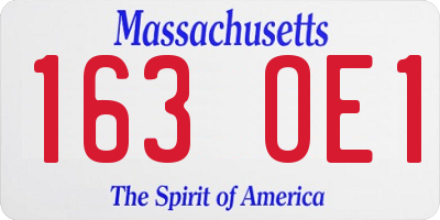 MA license plate 163OE1
