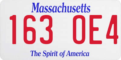 MA license plate 163OE4