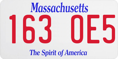 MA license plate 163OE5