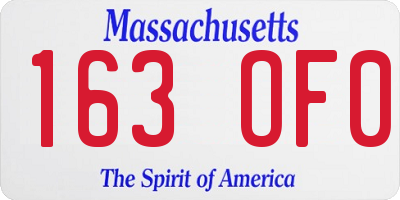 MA license plate 163OF0