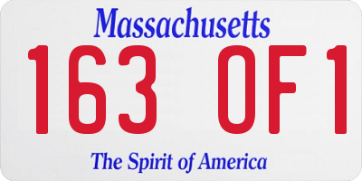 MA license plate 163OF1