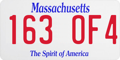 MA license plate 163OF4