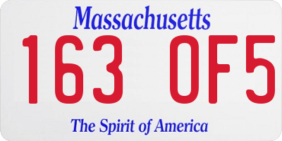 MA license plate 163OF5