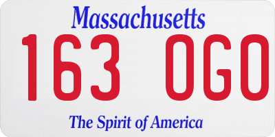MA license plate 163OG0