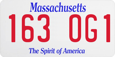 MA license plate 163OG1