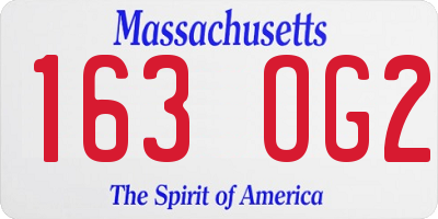 MA license plate 163OG2