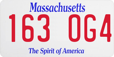 MA license plate 163OG4