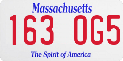 MA license plate 163OG5