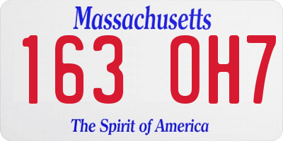 MA license plate 163OH7