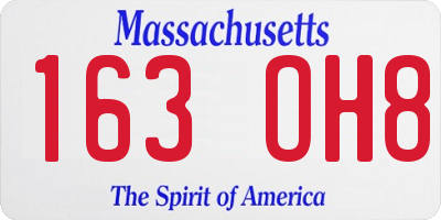 MA license plate 163OH8