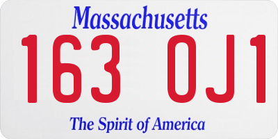 MA license plate 163OJ1
