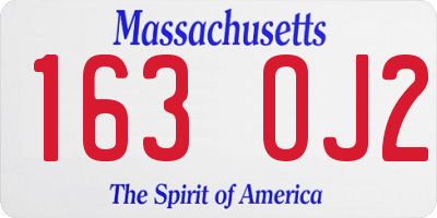 MA license plate 163OJ2