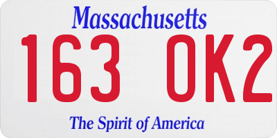 MA license plate 163OK2