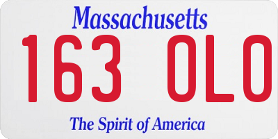 MA license plate 163OL0