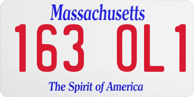 MA license plate 163OL1