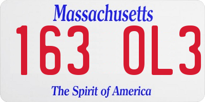 MA license plate 163OL3