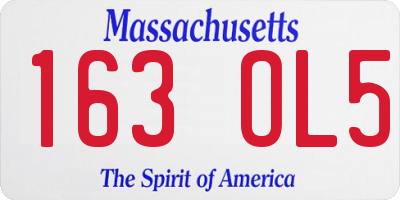 MA license plate 163OL5