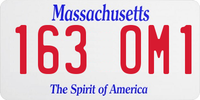 MA license plate 163OM1