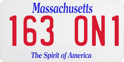 MA license plate 163ON1