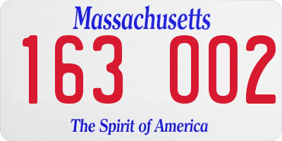 MA license plate 163OO2