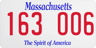 MA license plate 163OO6