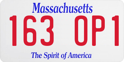 MA license plate 163OP1