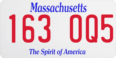 MA license plate 163OQ5