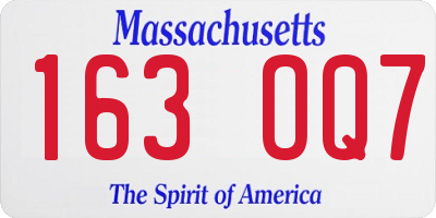 MA license plate 163OQ7