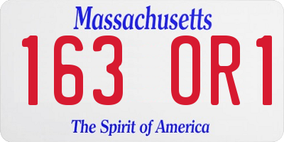 MA license plate 163OR1