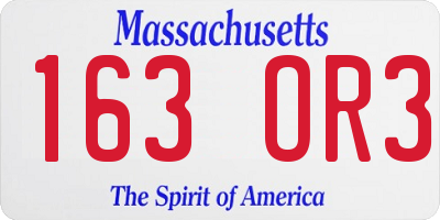 MA license plate 163OR3