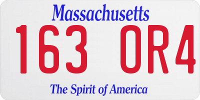 MA license plate 163OR4