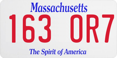 MA license plate 163OR7