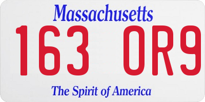 MA license plate 163OR9