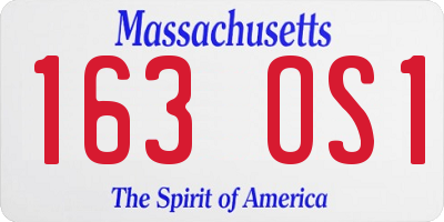 MA license plate 163OS1