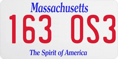 MA license plate 163OS3