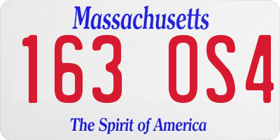 MA license plate 163OS4