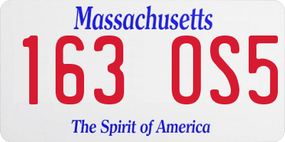 MA license plate 163OS5